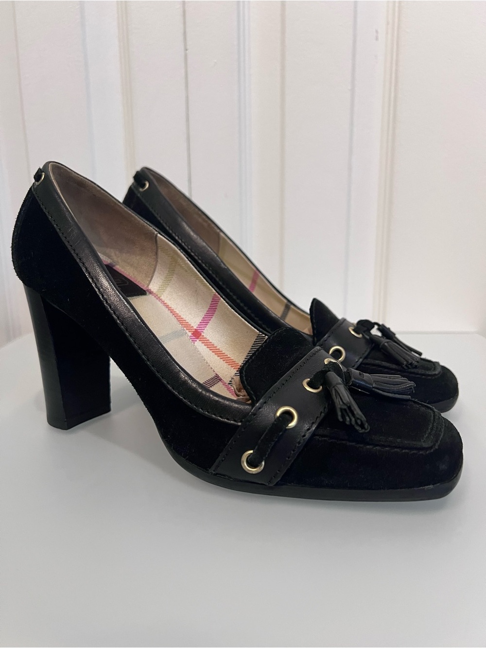 Coach Kirsty Black Suede Tassle Heel Shoes Size 6.5